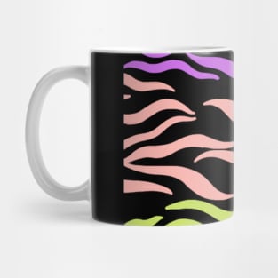 Violet Pink Yellow green Wavy pattern in Blck Mug